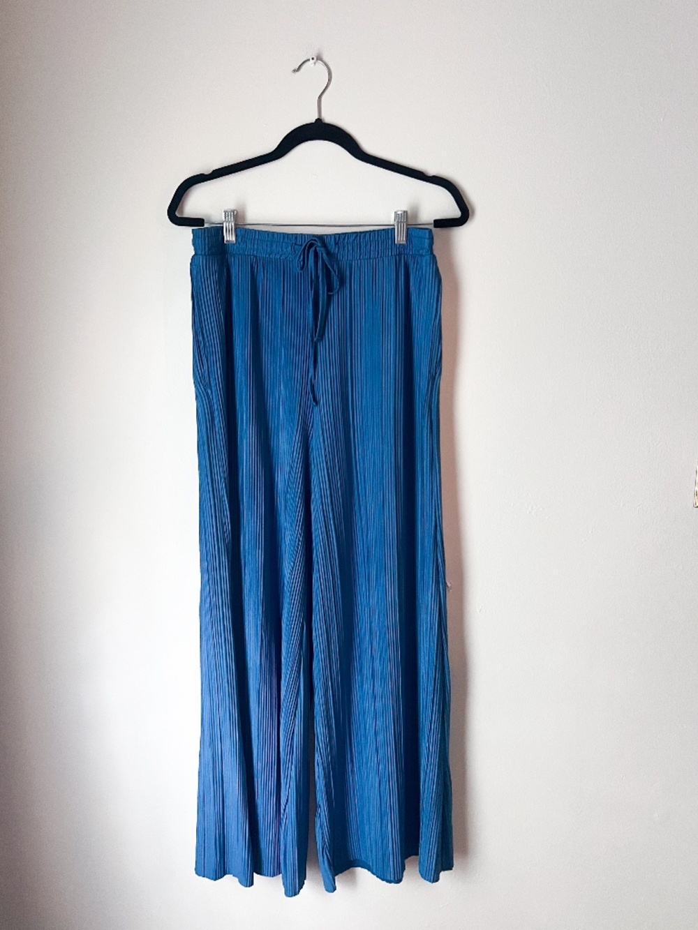 Blue Flowy Wide Leg Pants | Pull On with Pockets | Coastal Grandma | Resort Wear